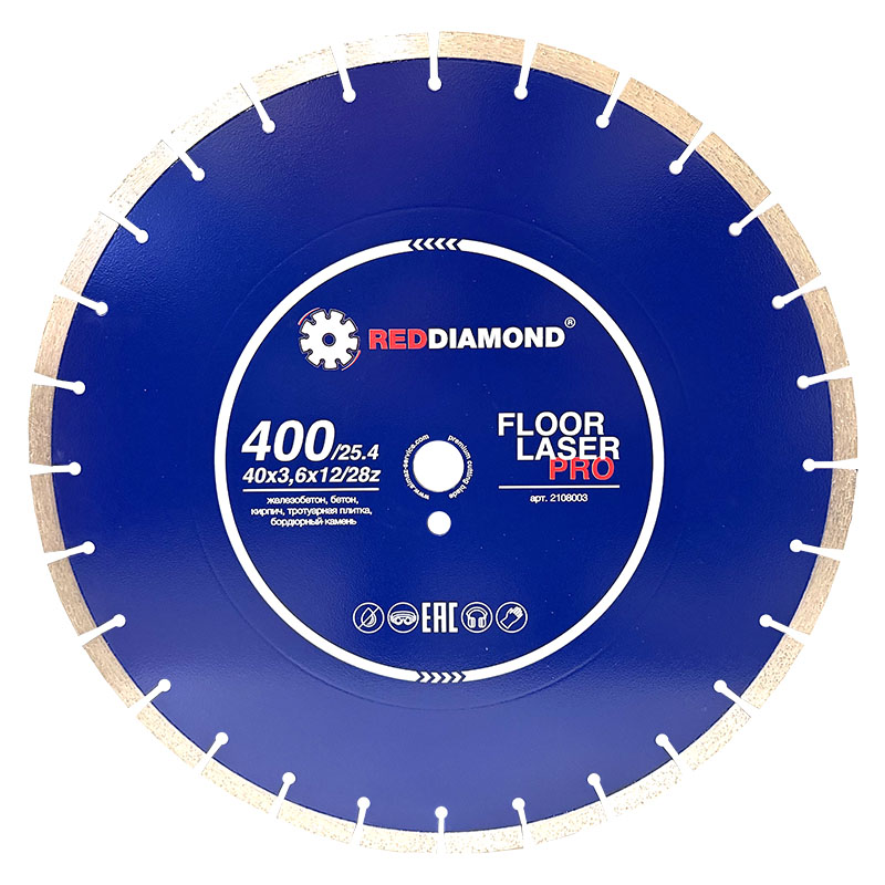 Диск по ж/бетону RedDiamond Floor Laser Pro d0400/40х3,6х12/28_25,4 2108003